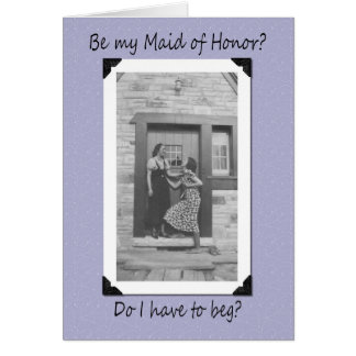 Cartão Implore pela madrinha de casamento