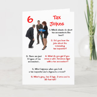 Cartão Imposto - 6 Piadas Fiscais Engraçado Aniversário