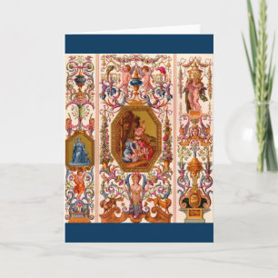 Cartão impressão barroco do século XVII, ultra opulente