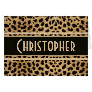 Cartão Impressão da pele do ponto do leopardo