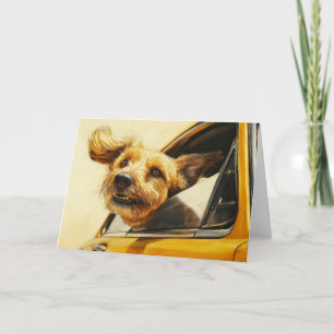 Cartão Impressão de Arte de Cachorro Divertido se Delicia