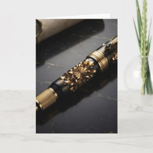 Cartão Impressão de Arte de Caneta-Tinteiro de Luxo