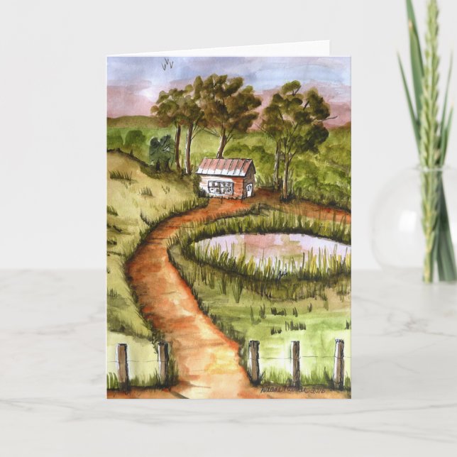 Cartão Impressão de Arte Folclórica, Arte Pequena, Cabina (Frente)