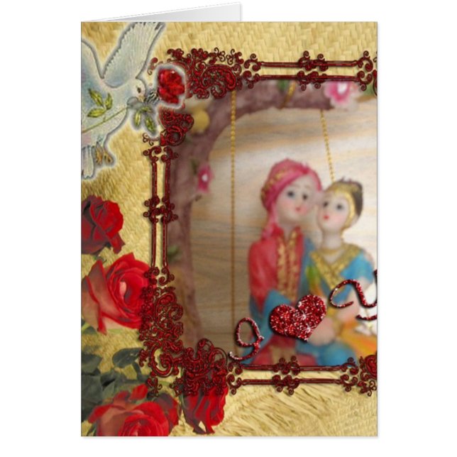 Cartão Impressão de Arte Gráfica Doll de Casamento (Frente)