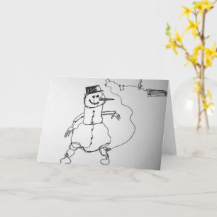 Cartão Impressão de Arte Musical Snowman