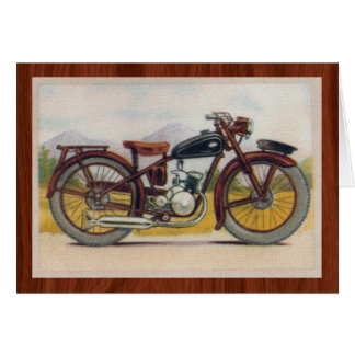 Cartão Impressão de bronze da motocicleta do vintage