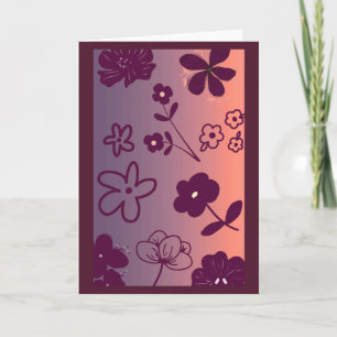 Cartão Impressão de design floral com um toque de rosa