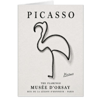Cartão Impressão de Flamingo de Picasso | Arte Minimalist