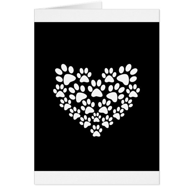 Cartão Impressão de Pata Branca, Preta-Cura (Frente)