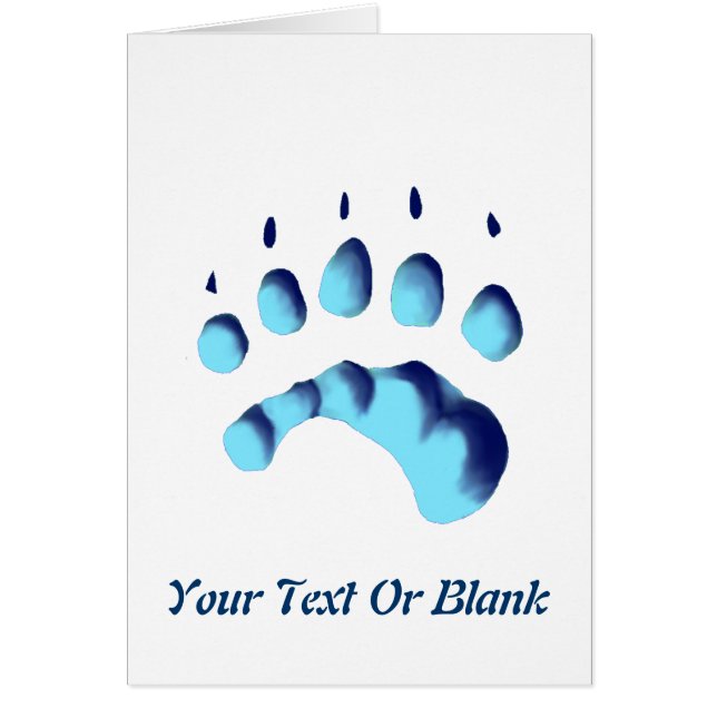 Cartão Impressão de Pata de Urso Polar (Frente)