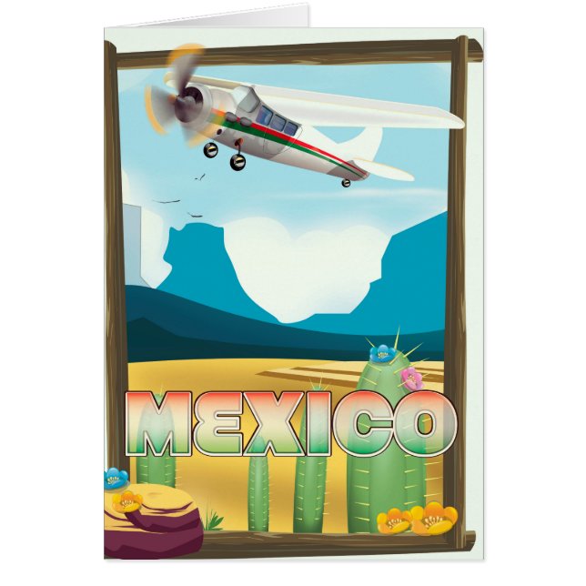 Cartão Impressão de pôster de viagem México. (Frente)