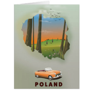 Cartão Impressão de poster de viagens ilustrado por Pol