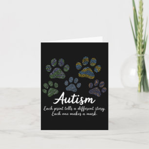 Cartão Impressão digital Autismo Consciência Mês Pet Love