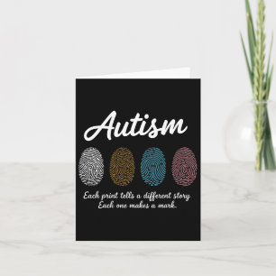 Cartão Impressão Digital Autismo Sensibilização Mês Profe
