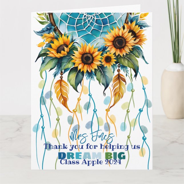 Cartão impressão digital do sonho de apreciação do profes (Frente)