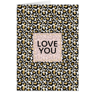 Cartão Impressão do Leopardo Preto Dourado