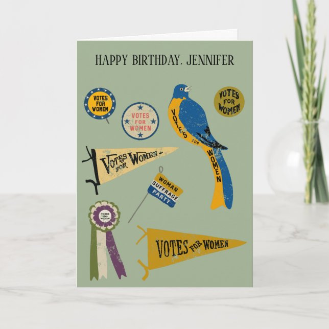 Cartão Impressão do Movimento Memória das Mulheres Sufrag (Frente)