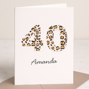 Cartão Impressão Leopard 40   aniversário de 40 anos de