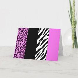 Cartão Impressão Leopardo, Impressão Zebra, Impressão Ani
