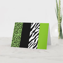 Cartão Impressão Leopardo, Impressão Zebra, Impressão Ani
