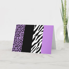 Cartão Impressão Leopardo, Impressão Zebra, Impressão Ani