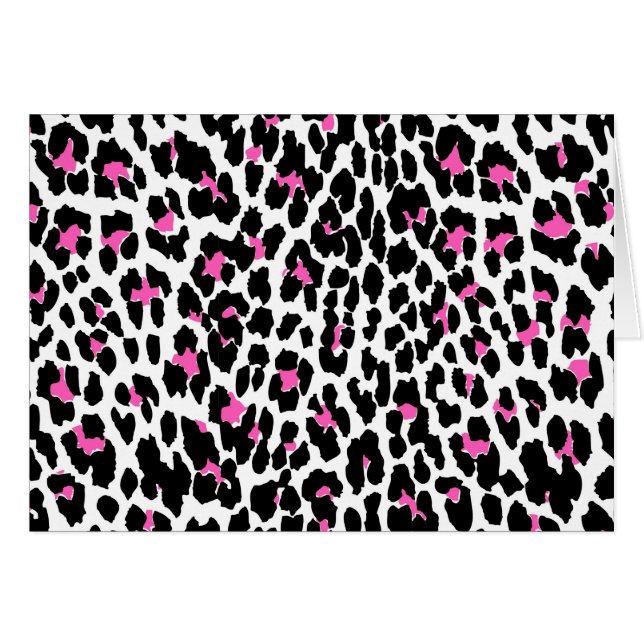 Cartão impressão-leopardo rosa (Frente Horizontal)