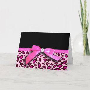 Cartão Impressão-leopardo-rosa-quente - gráfico arco
