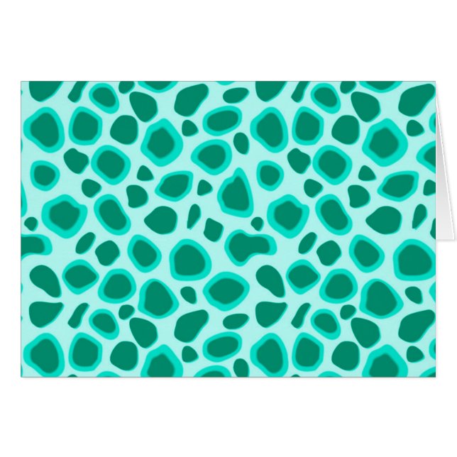 Cartão Impressão Leopardo - Turquesa e Aqua (Frente horizontal)