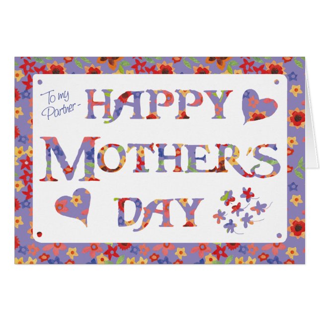 Cartão Impressão Mauve Granny bonito para Dia de as mães  (Frente Horizontal)