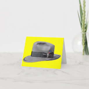 Cartão impressão mens fedora da década de 50