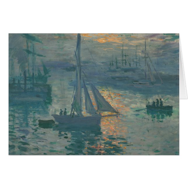 Cartão Impressionante Marinho Monet Sunrise (Frente Horizontal)