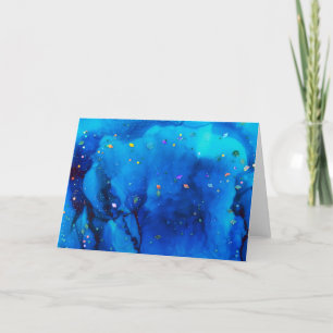 Cartão Impressionante pintura holográfica a álcool no o