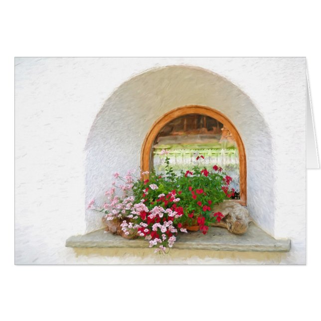 Cartão Impressionismo das Flores de Madeira (Frente Horizontal)