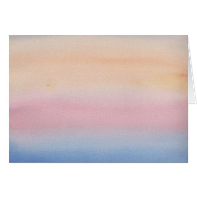 Cartão Impressionista do Pastel Sky Watercolor (Frente Horizontal)