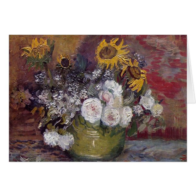 Cartão Impressionista Floral Ainda Vida - Vincent van Gog (Frente horizontal)