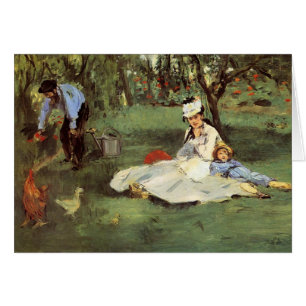 Cartão Impressionista Manet Pintura da Família Francesa