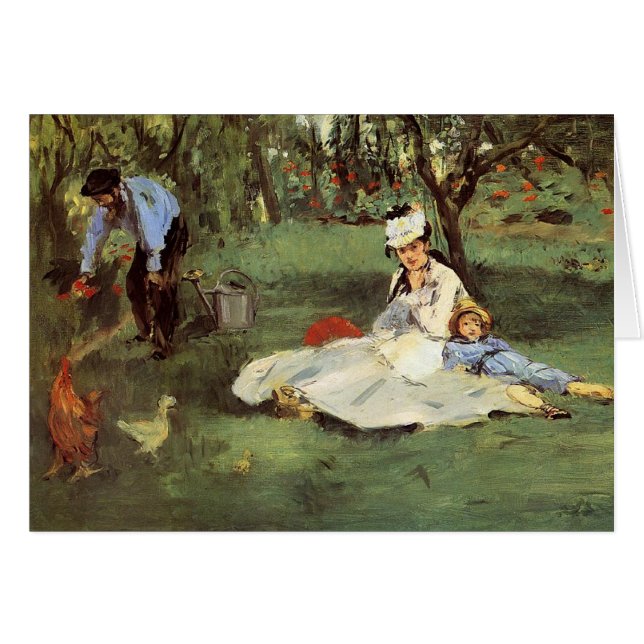 Cartão Impressionista Manet Pintura da Família Francesa (Frente Horizontal)