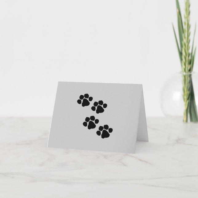 Cartão Impressões de pata animal (Frente)