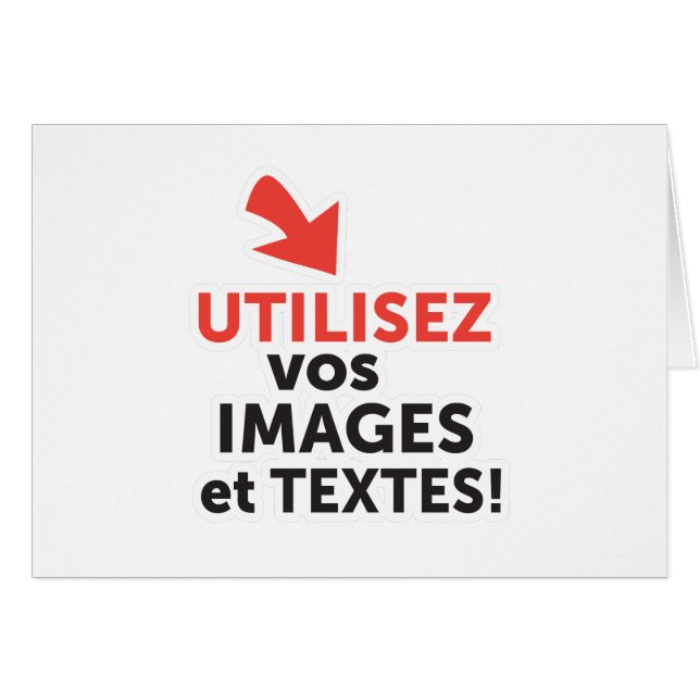 Cartão Imprimer vos design en ligne DIY en Français (Frente Horizontal)