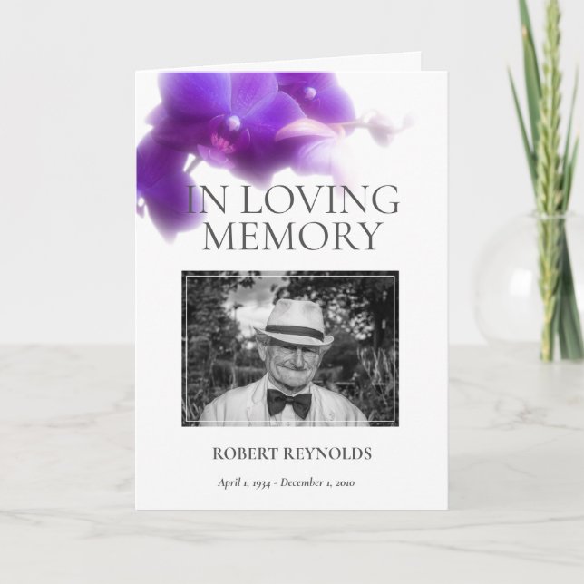 Cartão In Loving Memory Funeral Service Program Template (Frente)