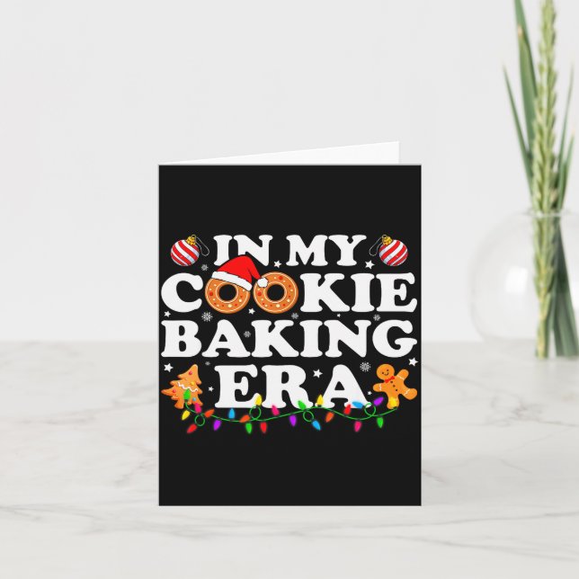 Cartão In My Cookie Baking Era Groovy Christmas Tee Famil (Frente)