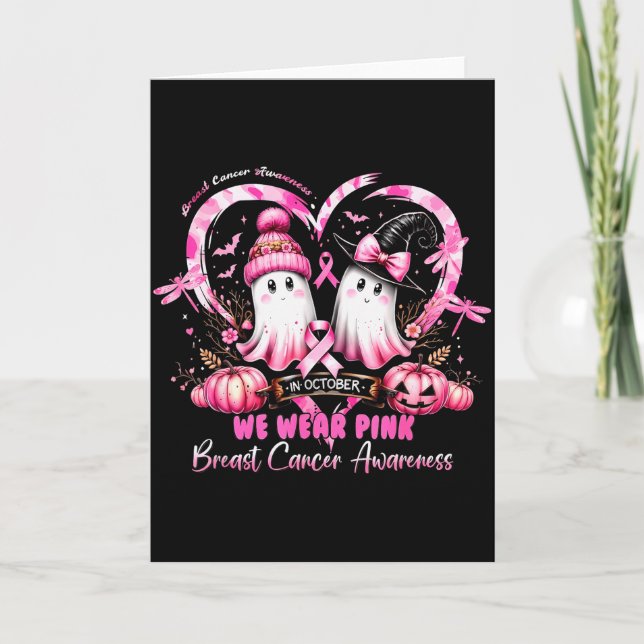 Cartão In October We Wear Nk Breast Cancer Heart Dragonfl (Frente)