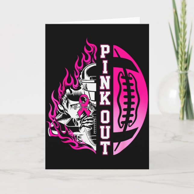 Cartão In October We Wear Nk Football Breast Cancer Aware (Frente)