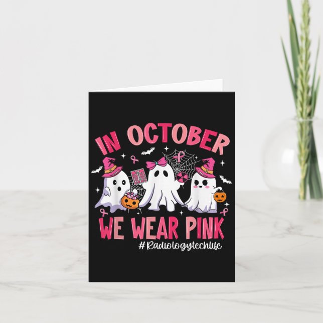 Cartão In October We Wear Nk Radiology Tech Life Breast C (Frente)