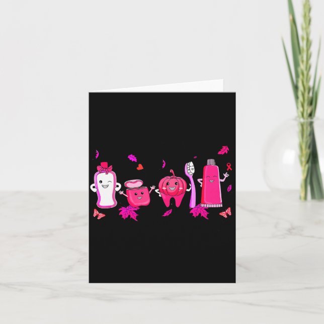 Cartão In October We Wear Nk Tooth Dental Breast Cancer A (Frente)