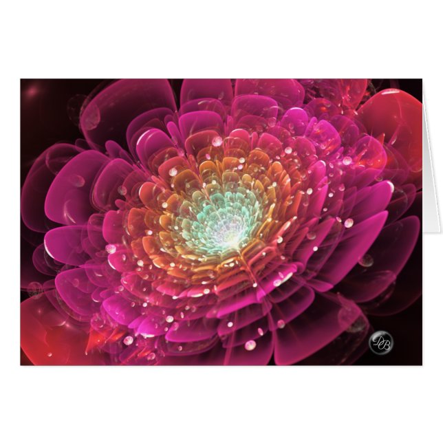 Cartão Incandescer cor-de-rosa aumentou na pintura (Frente Horizontal)