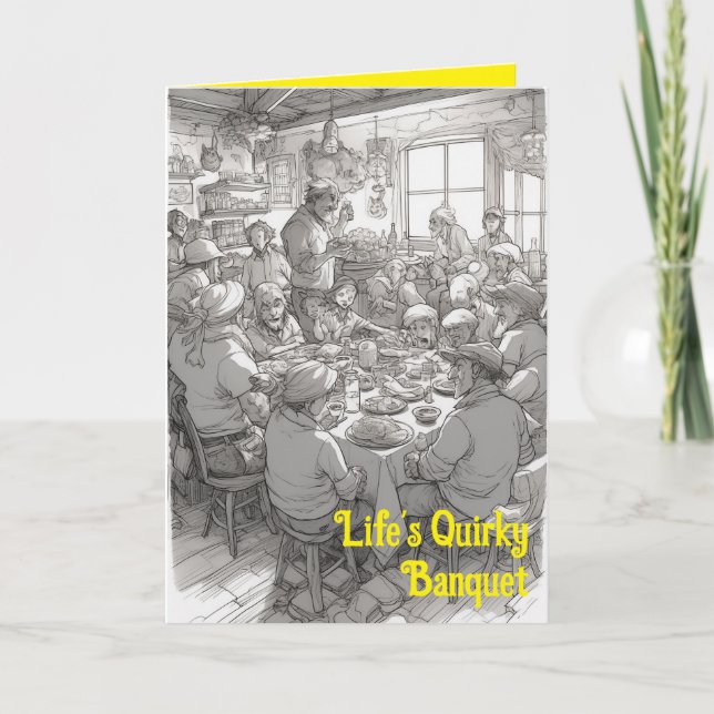 Cartão Incentivo ao Quirky Banquet da Vida (Frente)