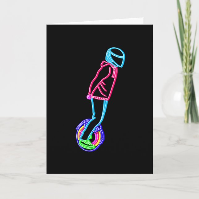 Cartão Inclinação de Cheio Elétrico de Bicicleta Neon EUC (Frente)