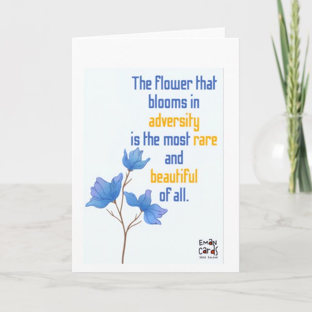 Cartão Inclusion for Down Syndrome - Blue Flowers (Frente)