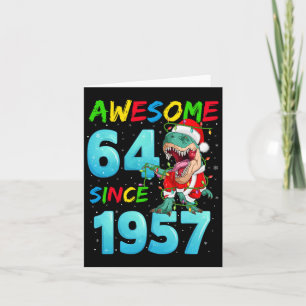 Cartão Incrível 64 Desde 1957 Dinossauro 64. Aniversário